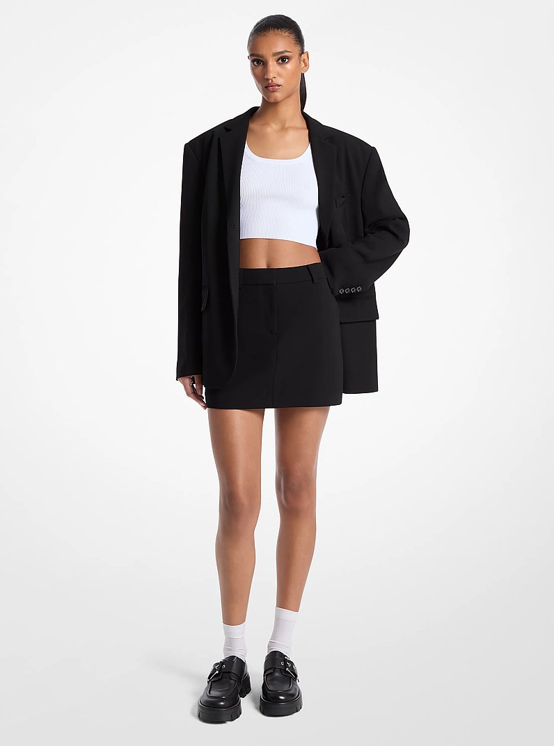 Crepe Mini Skirt in BLACK | Michael Kors