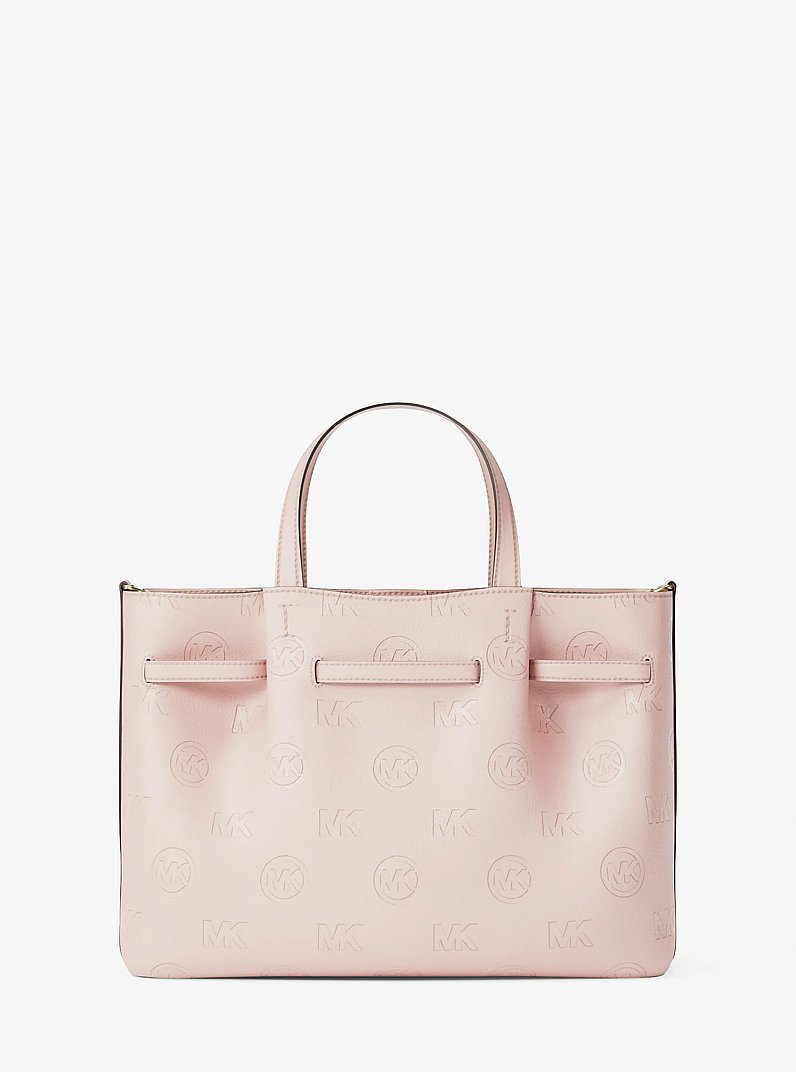 Carson Medium Logo Debossed Satchel in POWDER BLUSH | Michael Kors