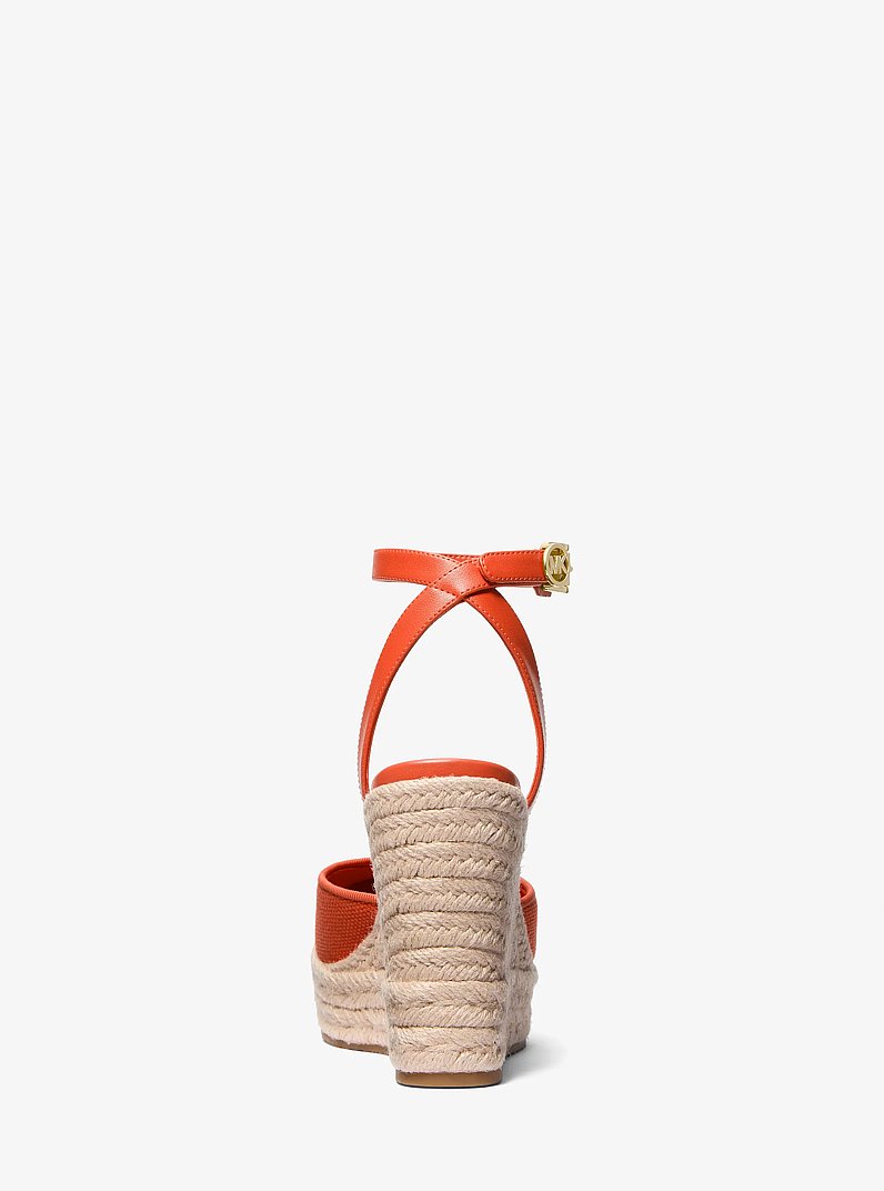 Larissa Cotton Canvas Espadrille Wedge in RED CLAY | Michael Kors