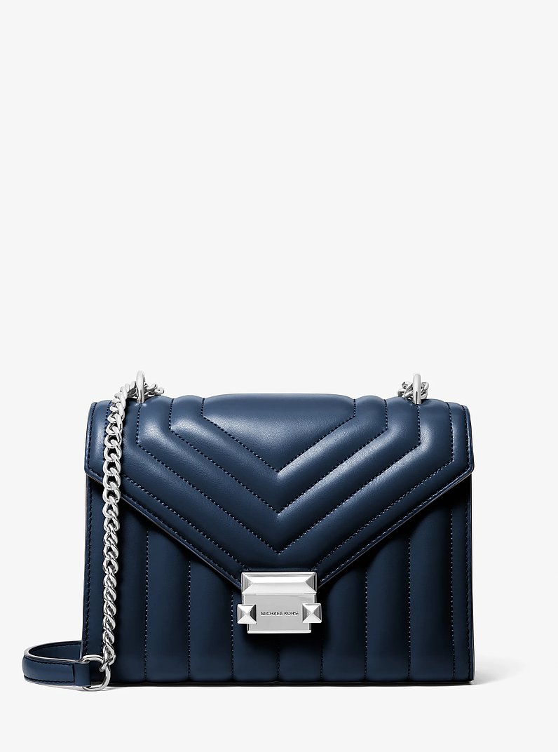 Sac &agrave; &eacute;paule Whitney matelass&eacute; de taille moyenne in BLEU MARINE | Michael Kors