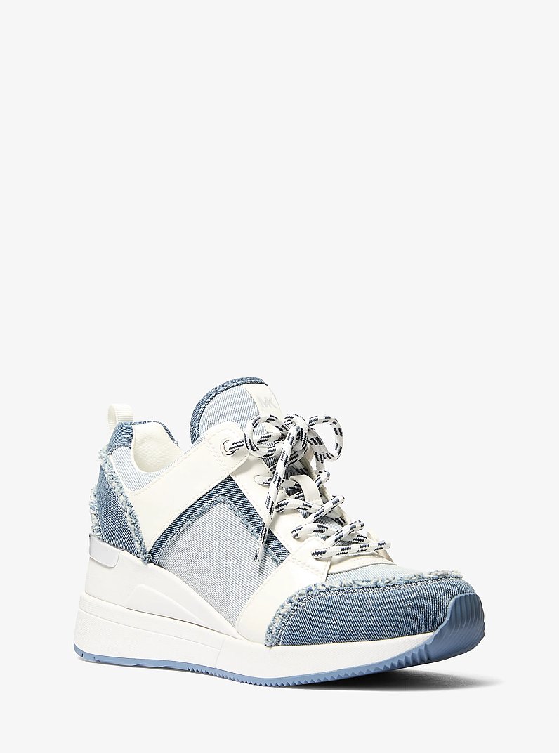 Sneaker Georgie aus ausgefranstem Denim mit Keilabsatz in [3778] | Michael Kors