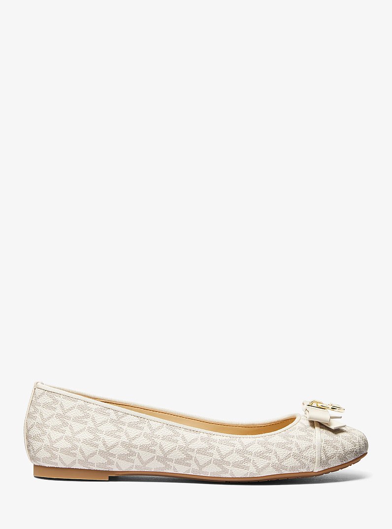 Honey Signature Logo Ballet Flat in VANILLA | Michael Kors