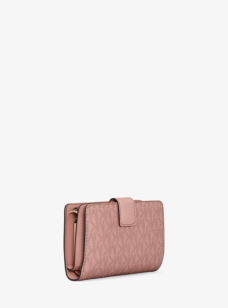 Jet Set Medium Signature Logo Bi-Fold Wallet in POWDER BLUSH | Michael Kors