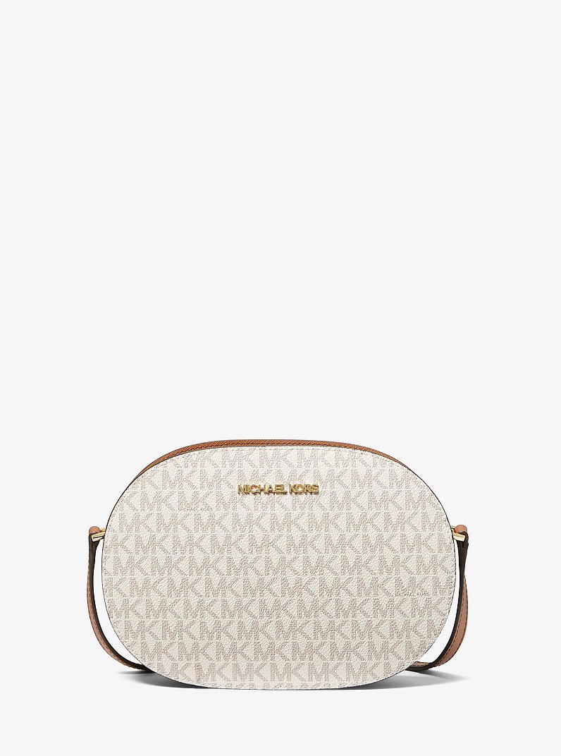 Jet Set Travel Medium Signature Logo Crossbody Bag in VANILLA | Michael Kors