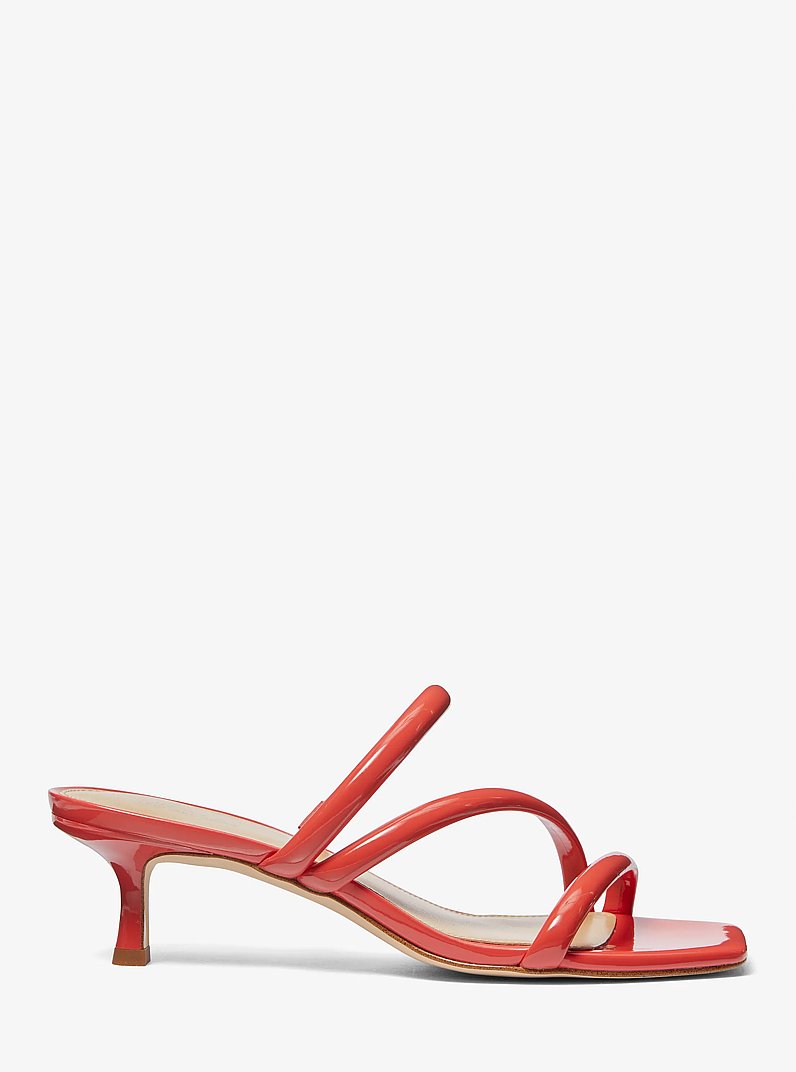 Celia Patent Kitten Sandal in SPICED CORAL | Michael Kors