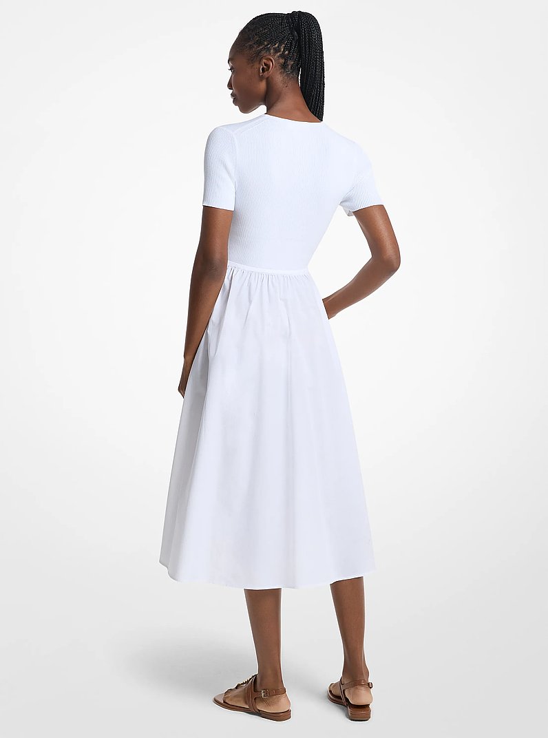 Viscose Blend Midi Dress in WHITE | Michael Kors
