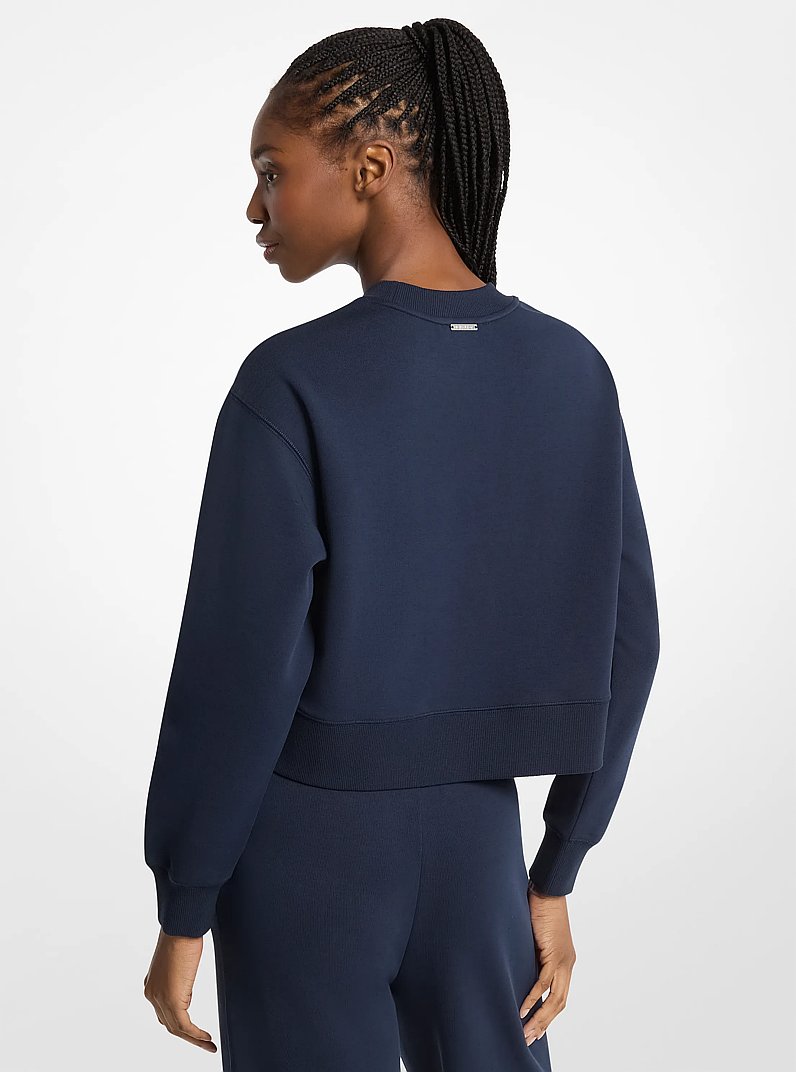 Pull molletonn&eacute; en m&eacute;lange de coton &agrave; logo graphique in MIDNIGHTBLUE | Michael Kors