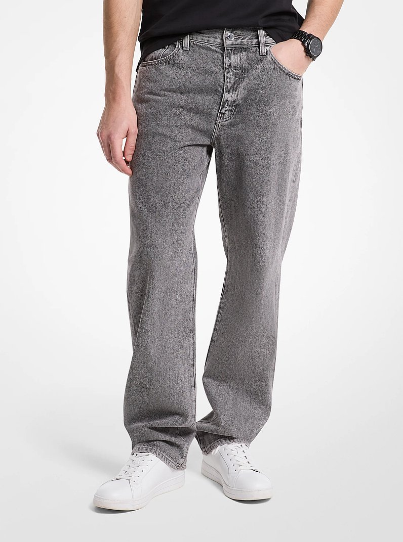 Finn Straight-Fit Denim Jeans in CONCRETE WASH | Michael Kors