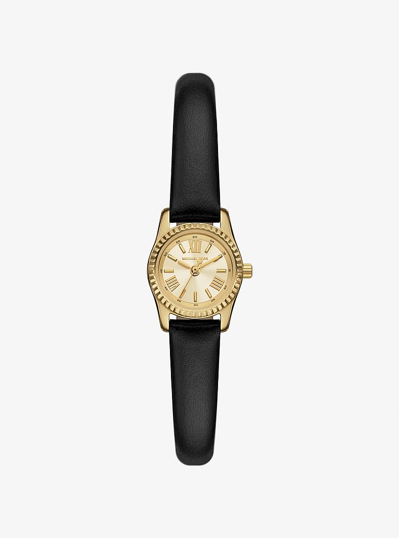 Micro montre Lexington en cuir in NOIR | Michael Kors