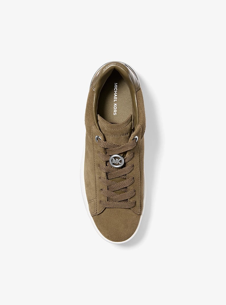 Dottie Suede Platform Sneaker in LODEN | Michael Kors