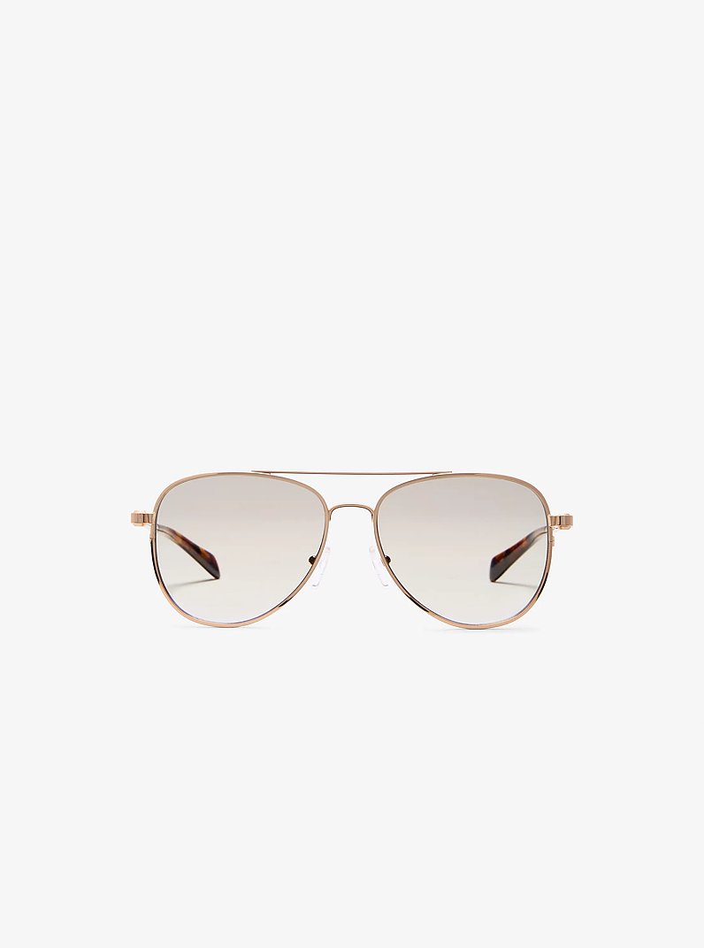 S&atilde;o Paulo Blue Light Glasses in GOLD | Michael Kors