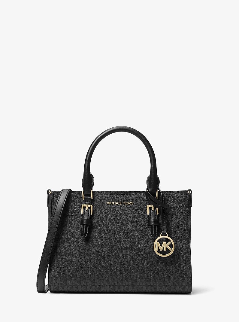Charlotte Small 2-in-1 Logo Satchel in BLACK | Michael Kors
