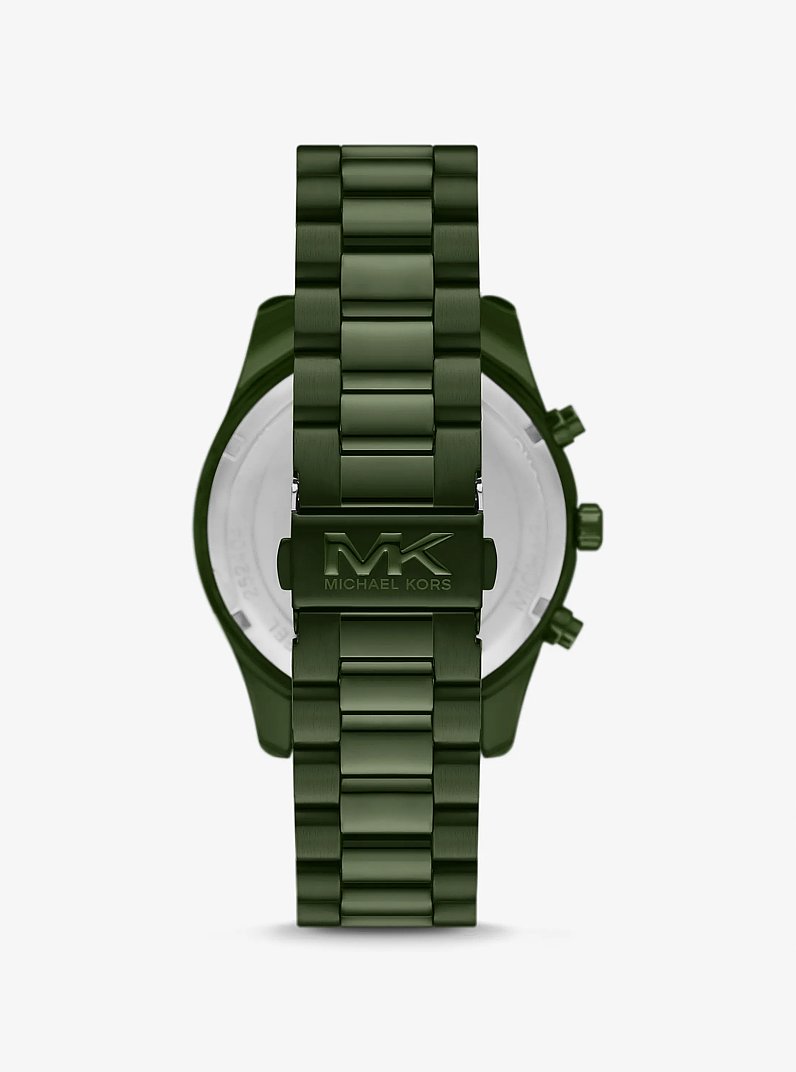 Oversized Lexington Green-Tone Watch in OLIVE | Michael Kors