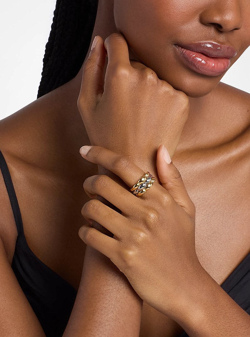 Zweifarbiger, dreireihiger Ring in ZWEIFARBIG | Michael Kors