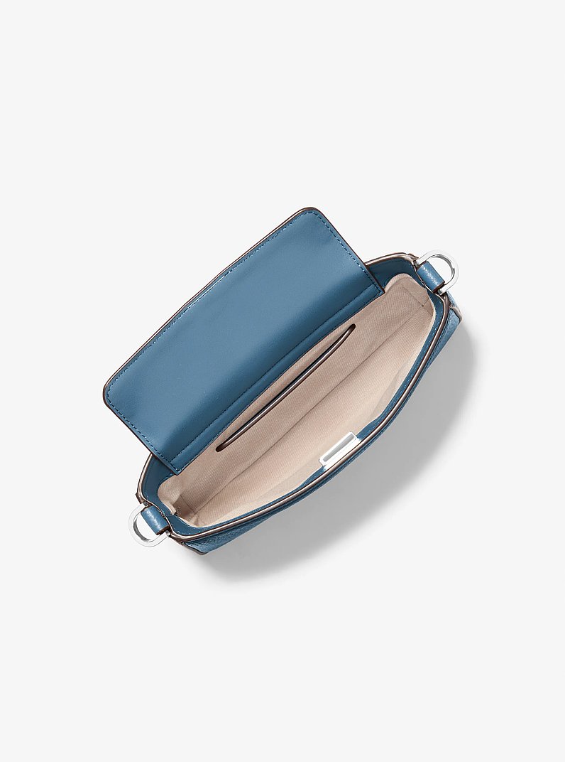 Bryant Small Pebbled Leather Convertible Pochette in DK CHAMBRAY | Michael Kors