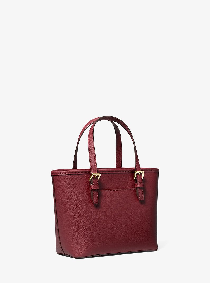 Jet Set Travel Extra-Small Saffiano Leather Top-Zip Tote Bag in OXBLOOD | Michael Kors
