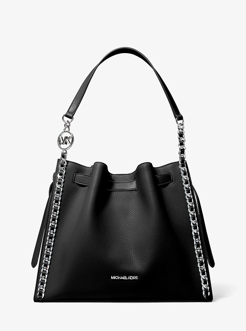 Mina Large Chain Shoulder Bag in BLACK | Michael Kors