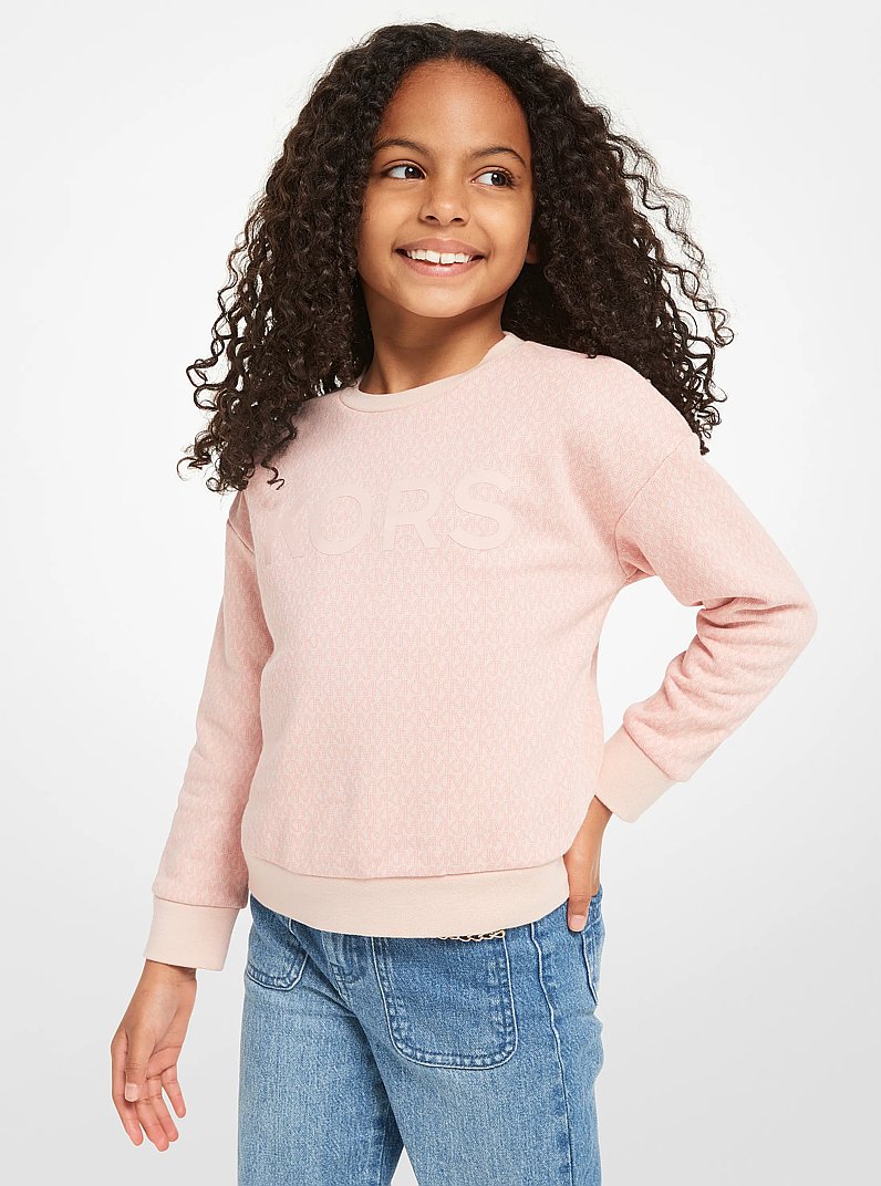 Embellished Logo Print Cotton Terry Sweatshirt