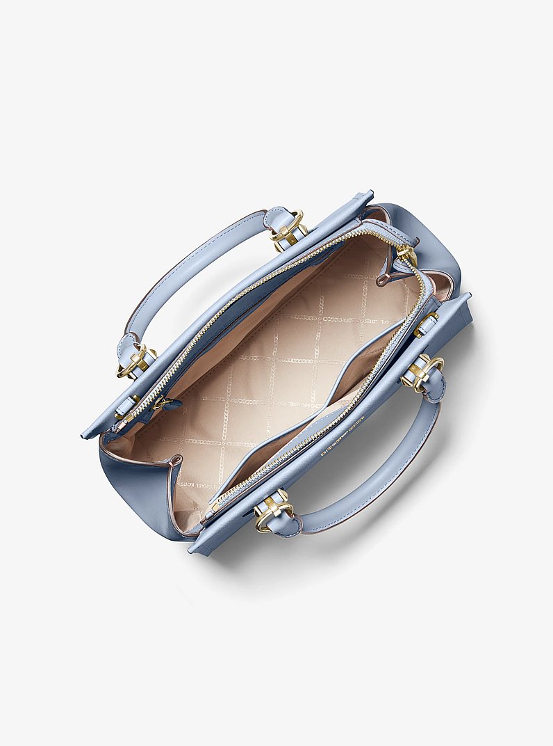 Marilyn Medium Saffiano Leather Satchel in PALE BLUE | Michael Kors