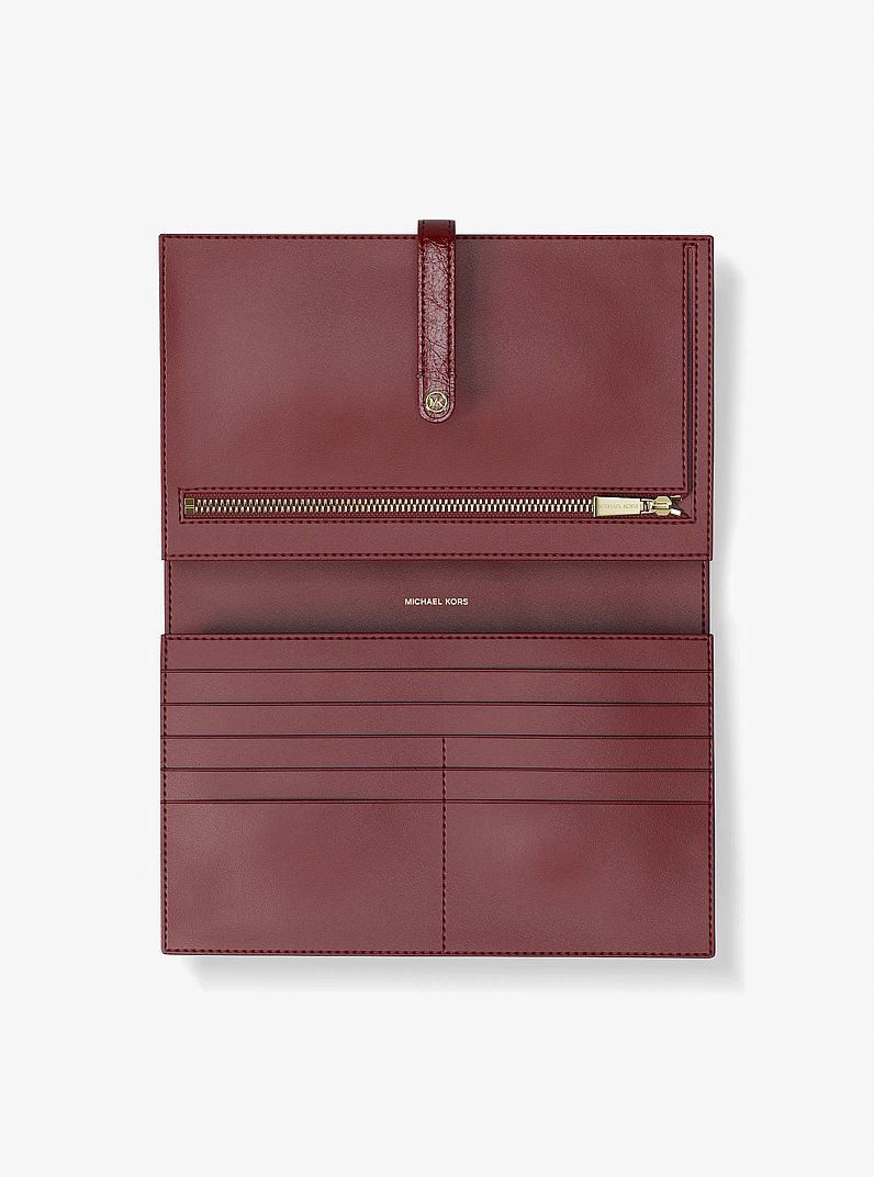 Jet Set Travel Large Wallet in DEEP RED | Michael Kors