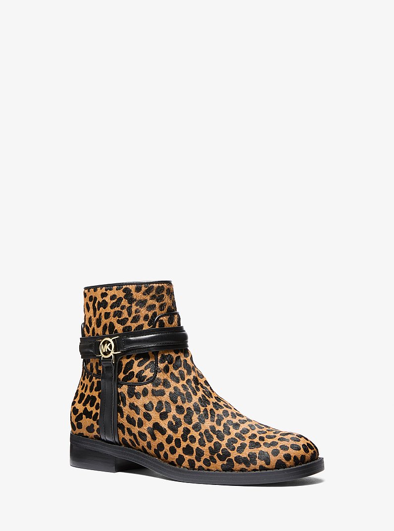Mindy Leopard Print Calf Hair Boot in DEER MULTI | Michael Kors