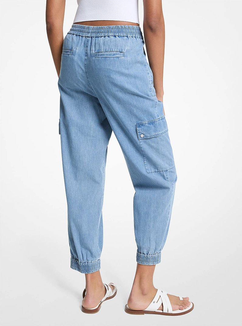 Pantal&oacute;n cargo de denim in AZUL &Aacute;NGEL LAVADO | Michael Kors