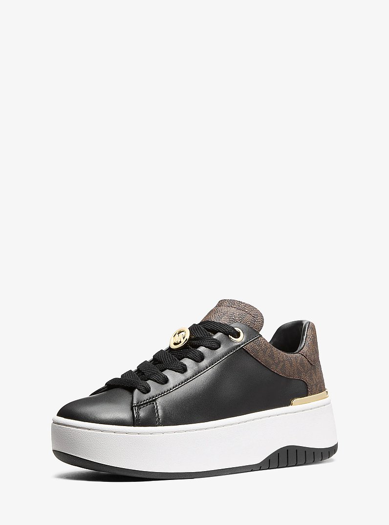 Sneaker Dottie in pelle con logo in MARRONE/NERO | Michael Kors