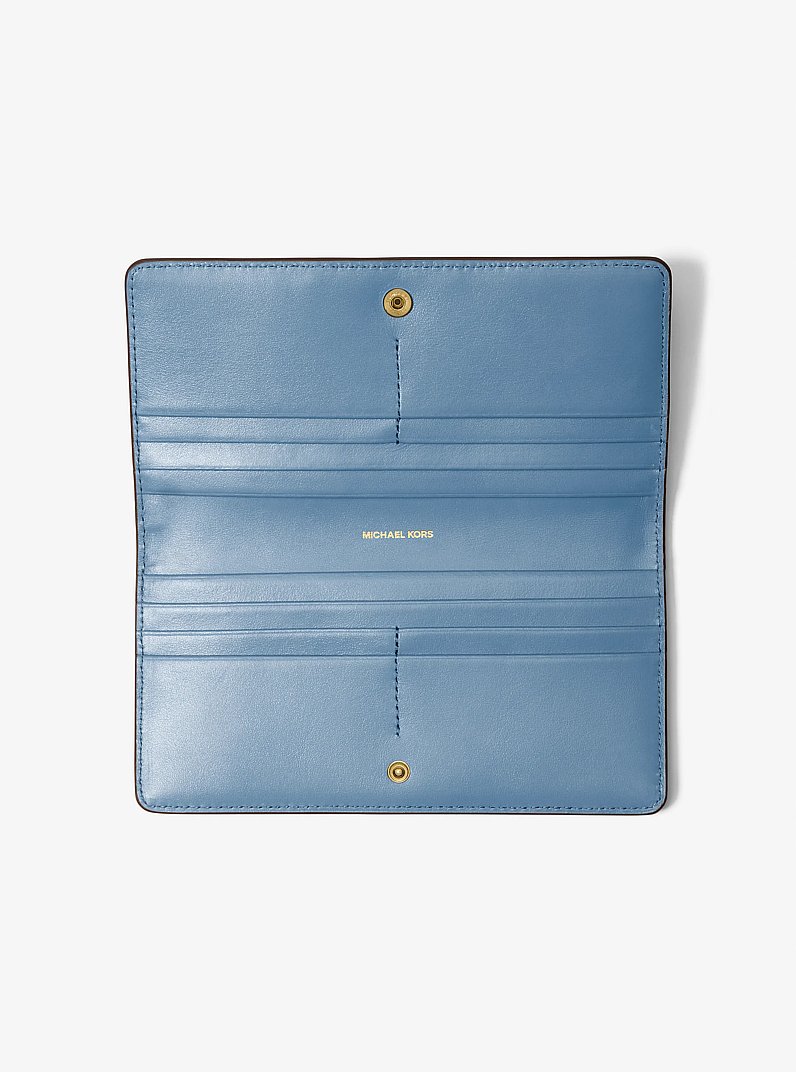 Bryant Large Pebbled Leather Snap-Front Wallet in FRENCH BLUE | Michael Kors