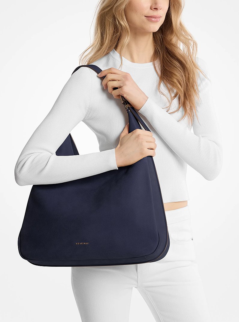 Grand sac port&eacute; &eacute;paule boh&egrave;me Nolita en nubuck in ROBE BLEU BLEU CLAIR | Michael Kors