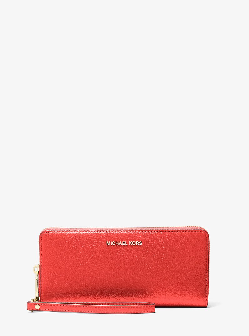 Jet Set Travel Large Pebbled Leather Continental Wallet in BURNT SIENNA | Michael Kors