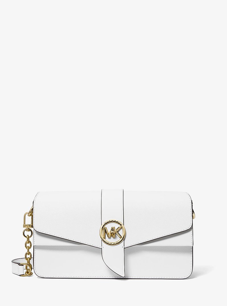 Sac &agrave; &eacute;paule Greenwich de taille moyenne en cuir Saffiano