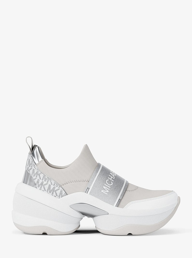 Basket Olympia en n&eacute;opr&egrave;ne m&eacute;tallis&eacute; in ARGENT | Michael Kors