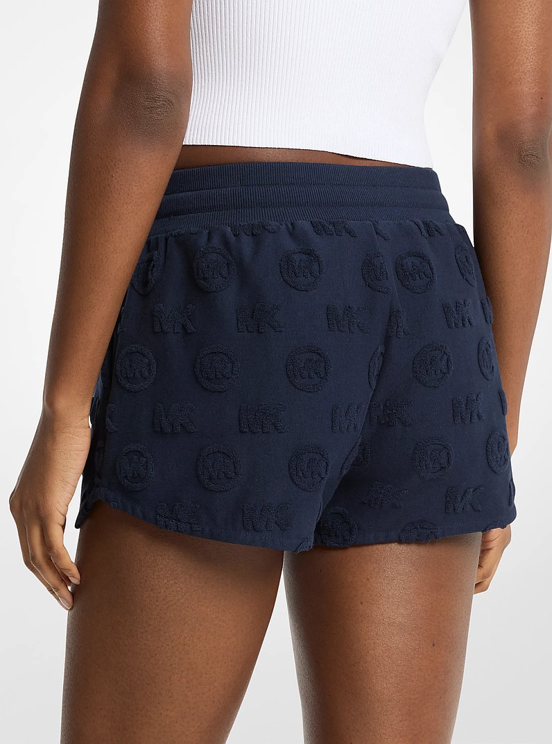 Short en jacquard et en tissu bouclette &agrave; logo in MIDNIGHTBLUE | Michael Kors