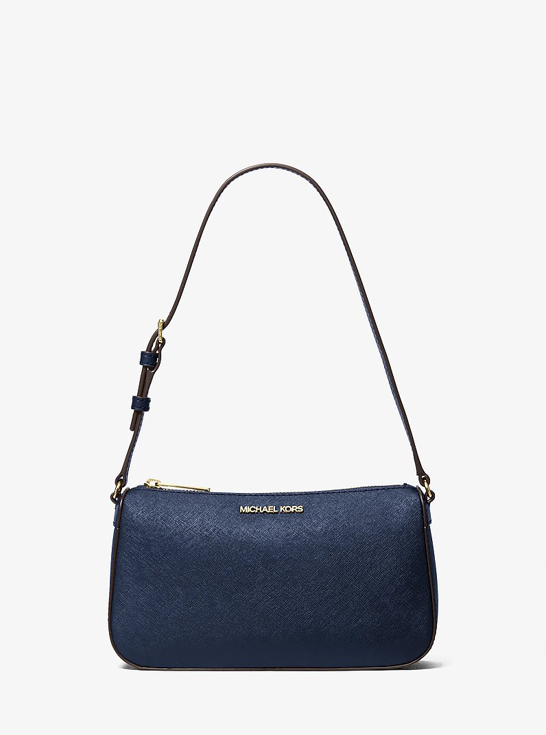 Pochette Jet Set Medium aus Saffianleder in NAVYBLAU | Michael Kors