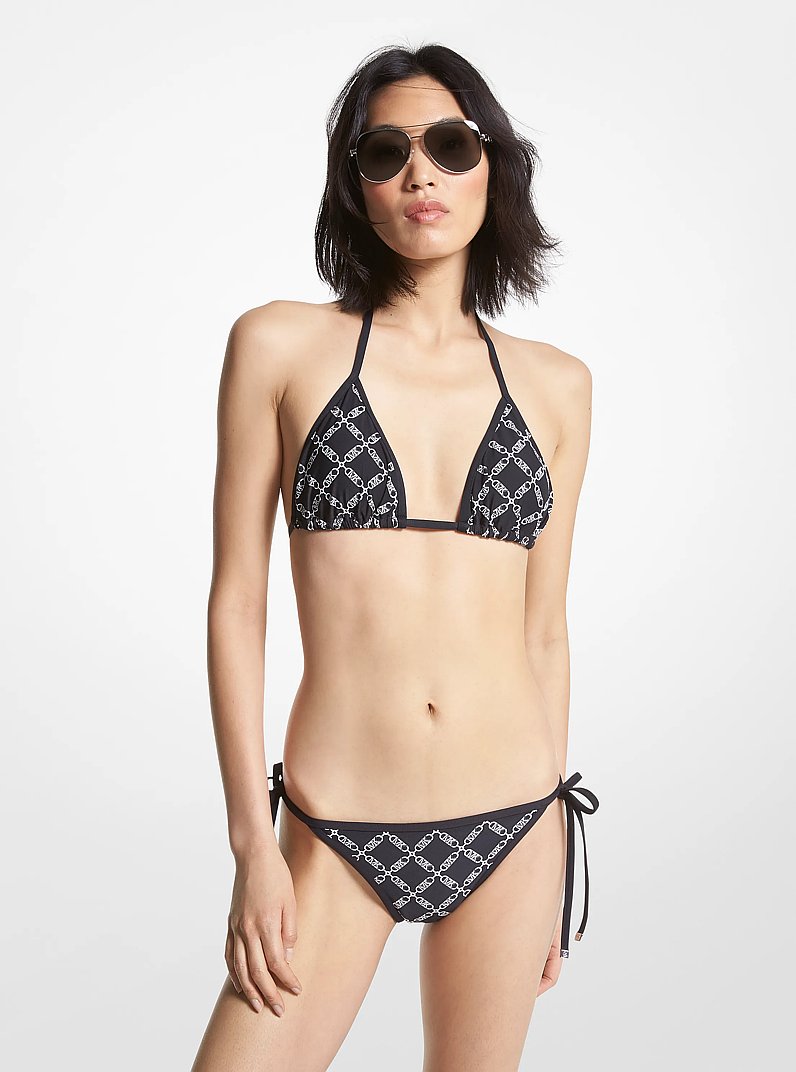 Haut de bikini triangle &agrave; logo empire in NOIR | Michael Kors