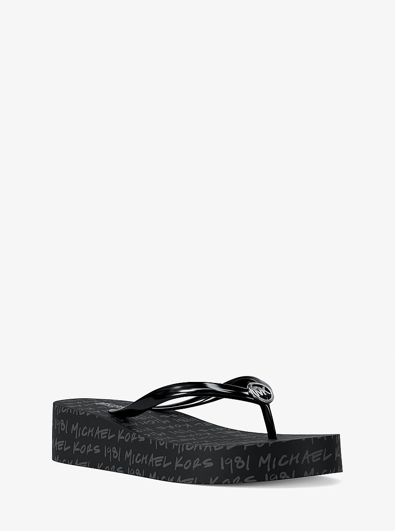 Bedford Logo Flip Flop in BLACK | Michael Kors