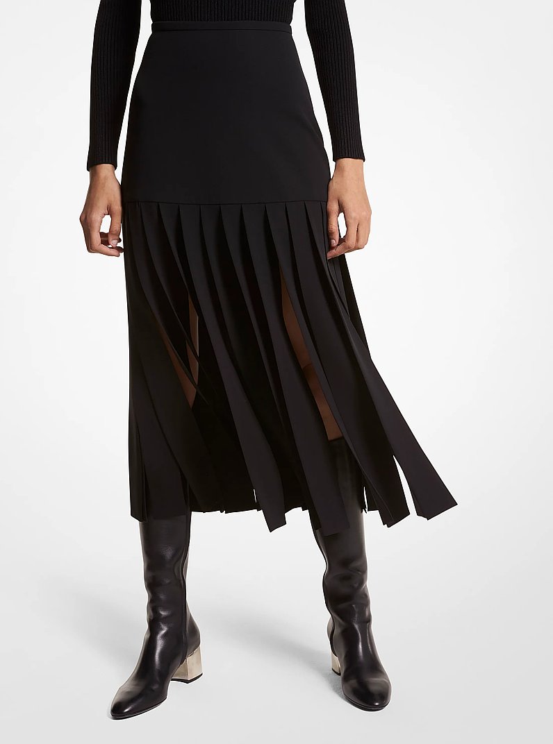 Silk Streamer Skirt in BLACK | Michael Kors