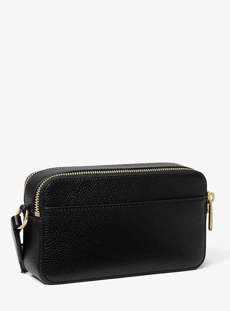 Funda para c&aacute;mara Jet Set peque&ntilde;a de piel granulada con doble cremallera