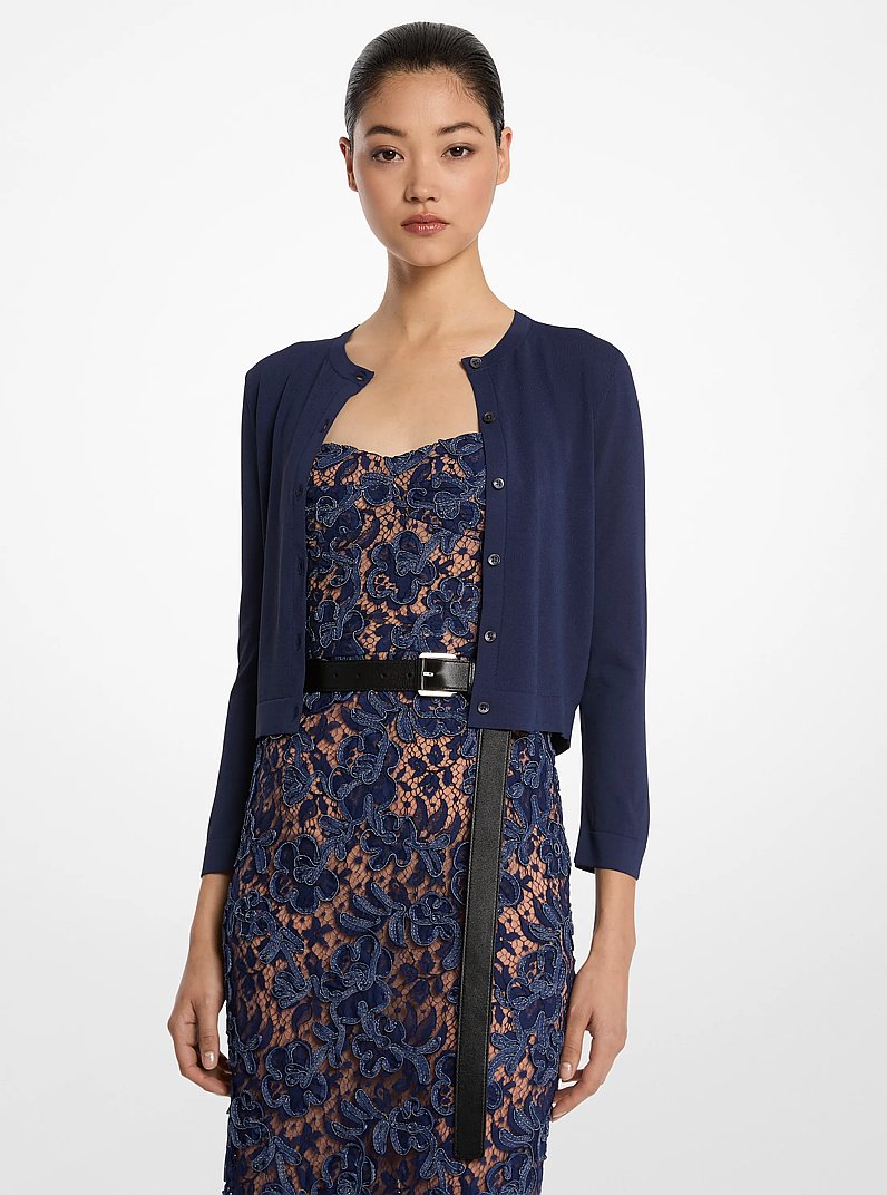 Stretch Viscose Baby Cardigan in MARITIME | Michael Kors