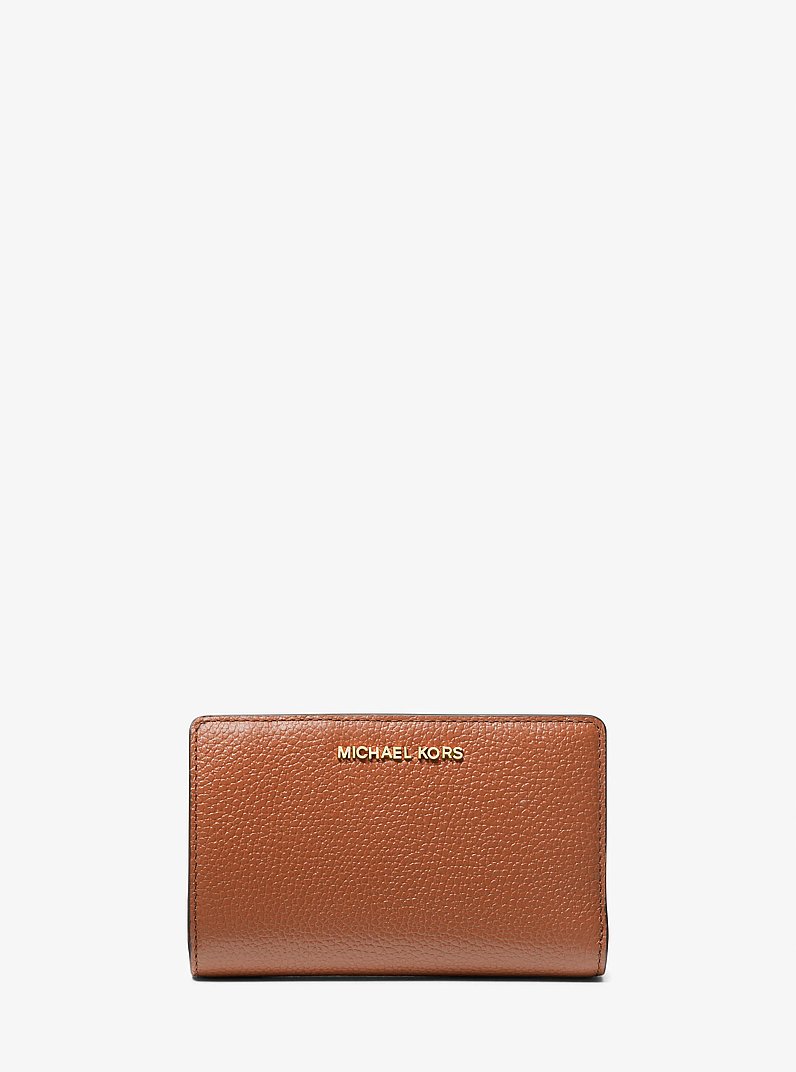 Medium Pebbled Leather Wallet in LUGGAGE | Michael Kors