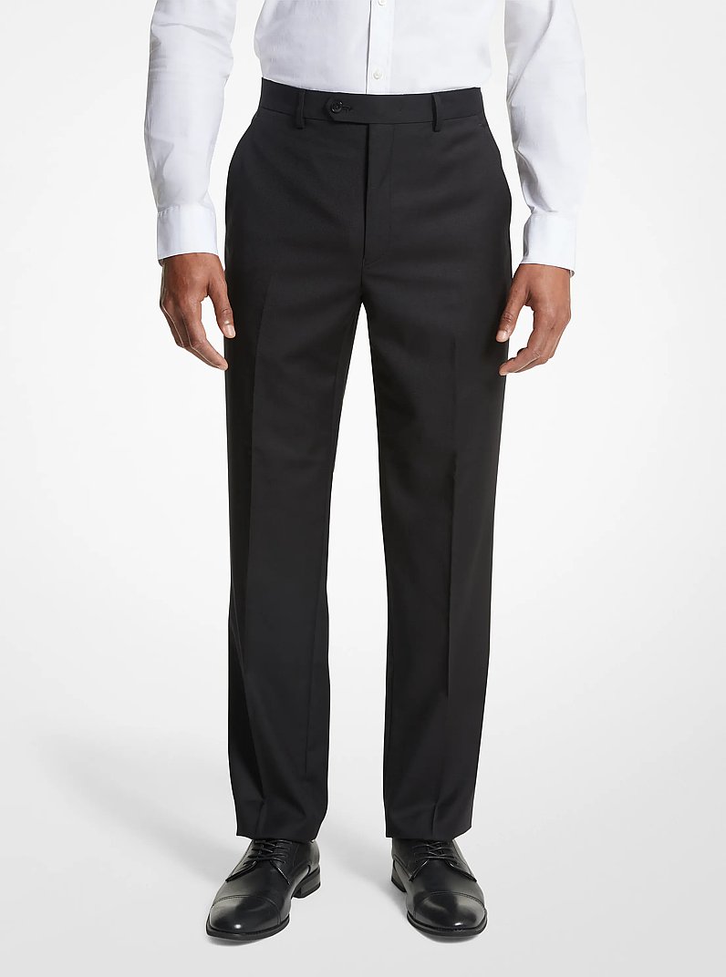 Pantalon habill&eacute; de coupe moderne en m&eacute;lange de laine in NOIR | Michael Kors