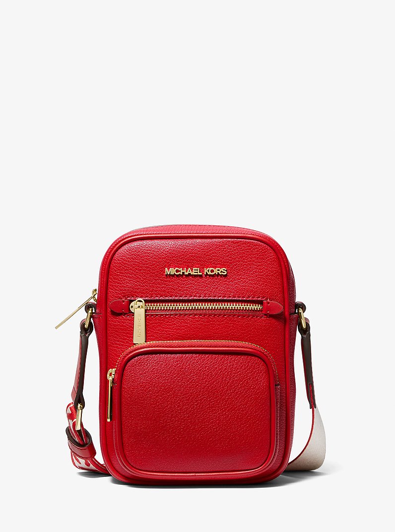 Sac &agrave; bandouli&egrave;re Jet Set de taille moyenne en cuir in ROUGE VIF | Michael Kors