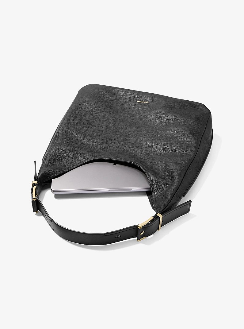 Hobo Bag Nolita Large aus gekrispeltem Leder in SCHWARZ | Michael Kors