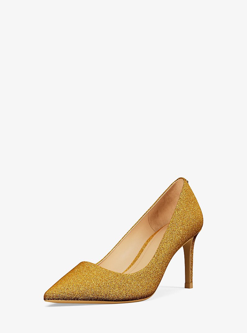 Alina Glitter Embellished Leather Pump in BRONZE | Michael Kors