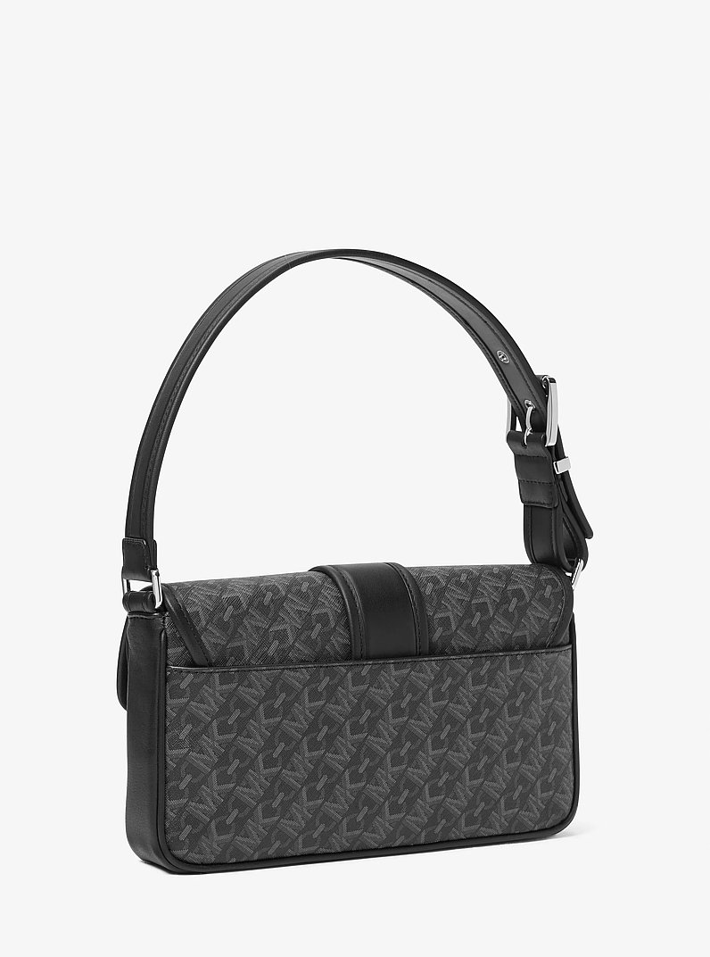 Colby Medium Empire Signature Logo Shoulder Bag in BLACK | Michael Kors