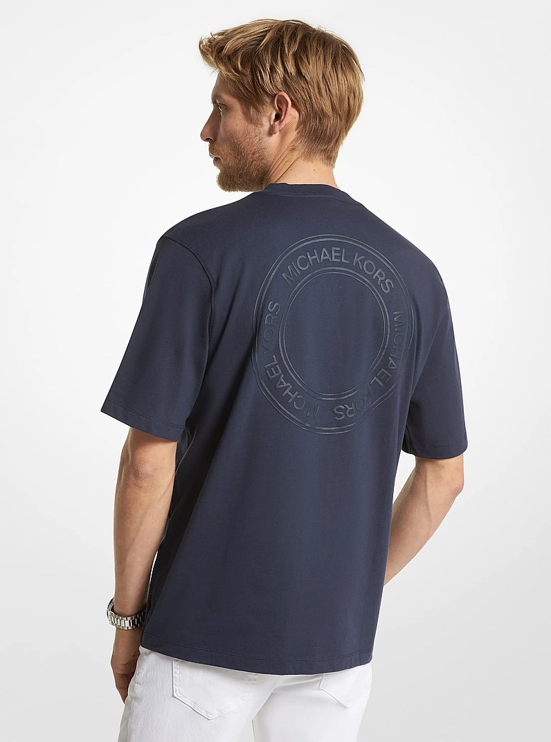 T-shirt en coton avec logo in BLEU DE MINUIT | Michael Kors