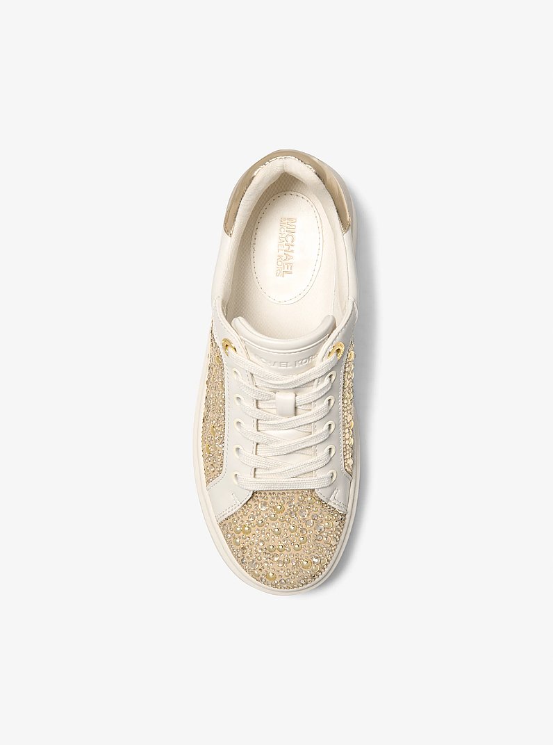 Romey Embellished Platform Sneaker in CREAM | Michael Kors