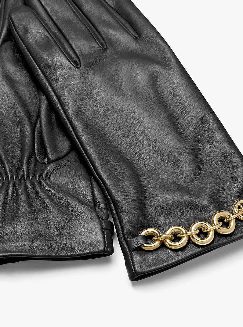 Gants en cuir travaill&eacute; in NOIR | Michael Kors