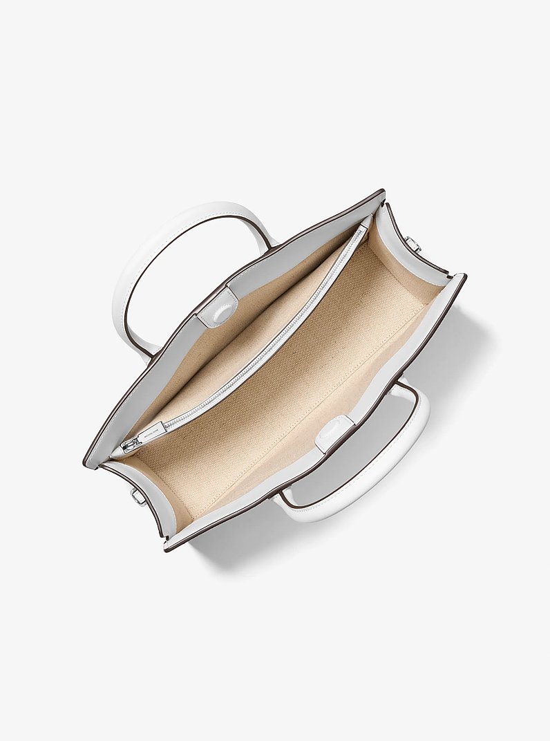 Scarlett Medium Signature Logo Satchel in OPT/ALLUM | Michael Kors