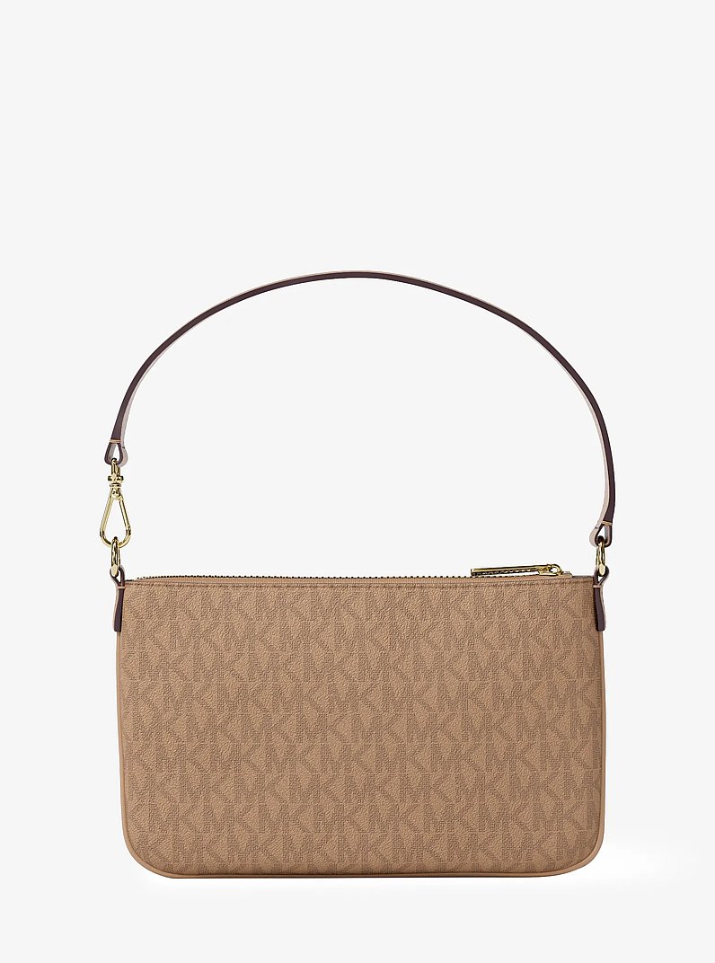Jet Set Small Signature Logo Convertible Wristlet in CAMEL | Michael Kors